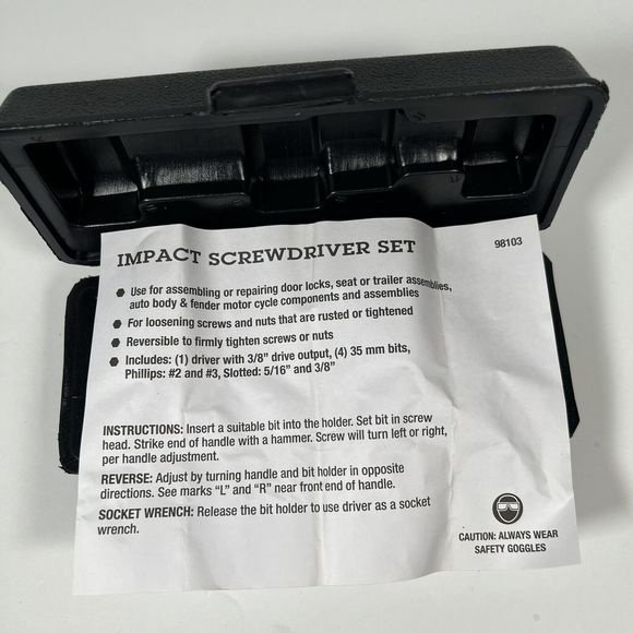 surebilt 98103 5 piece impact screwdriver set With Case & Instructions New - Picture 6 of 6